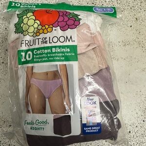 NWT Fruit of the Loom Women’s Cotton Bikini Bottoms - Multi-Color - Size 8